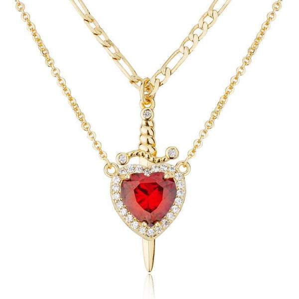 Heart & Dagger Necklace Set